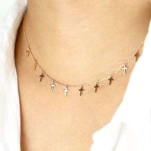 “Heaven On Earth” Minimalist Cross Choker Necklace